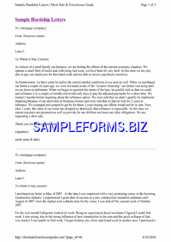 Sample Hardship Letter 2 pdf free